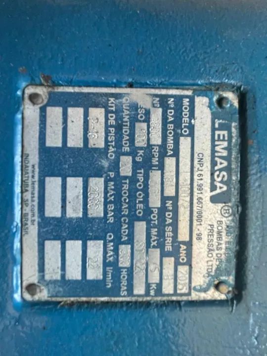 Bomba Hidro Jato LEMASA L-100 c/ pistão P-16 UAP. 30.000 psi - Foto 3