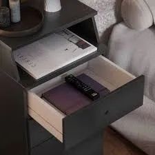Mesa de Cabeceira Luxo 4Gvs Preto EJ Moveis - Entrega Rápida!  - Foto 2