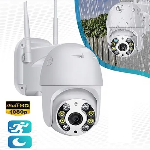 Câmera de Segurança Externa "A8 IP Rotativa" Prova Dágua WIFI Full Hd Infravermelho