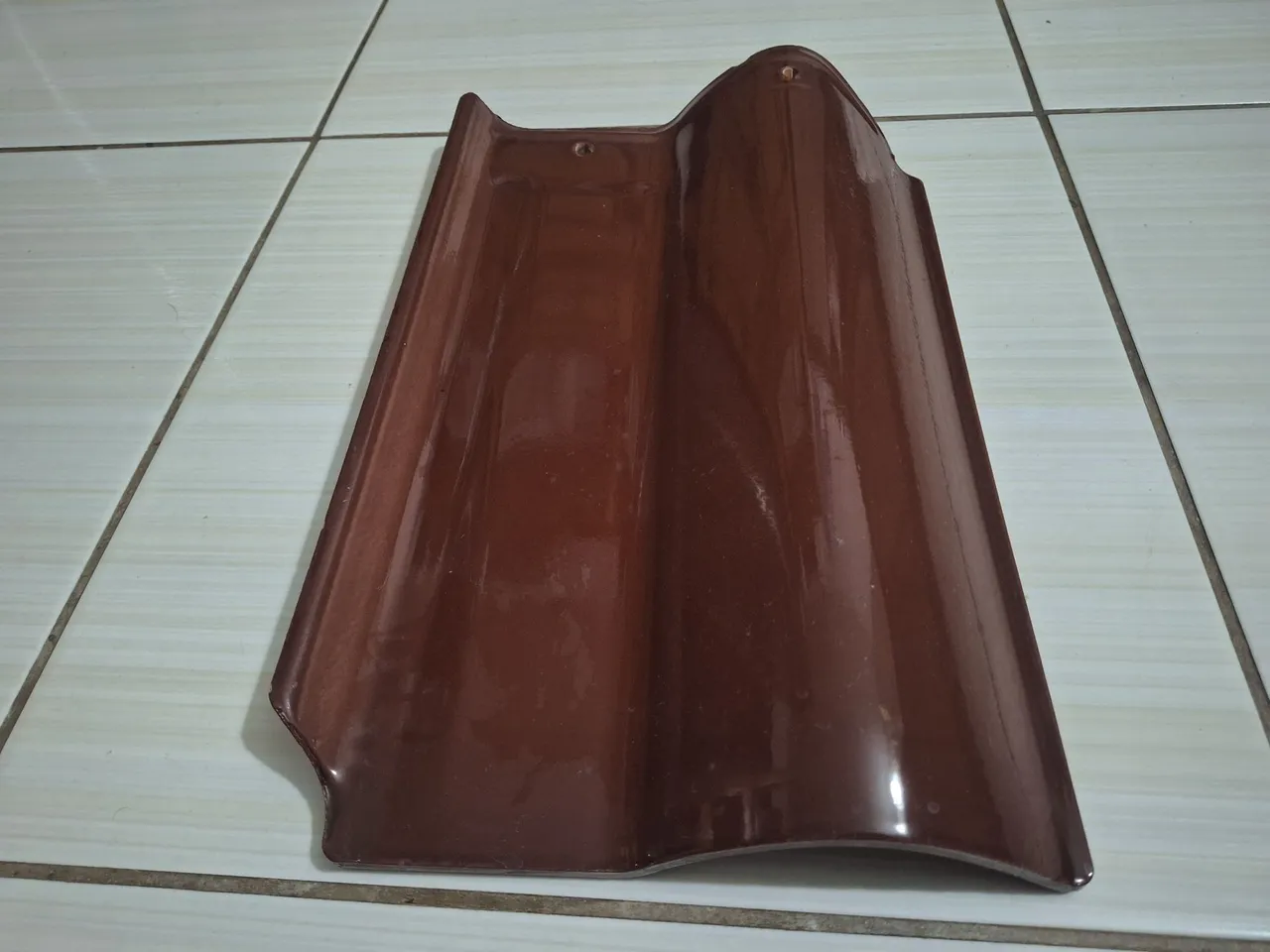 Telhas esmaltadas novas dupla face cor pinhão