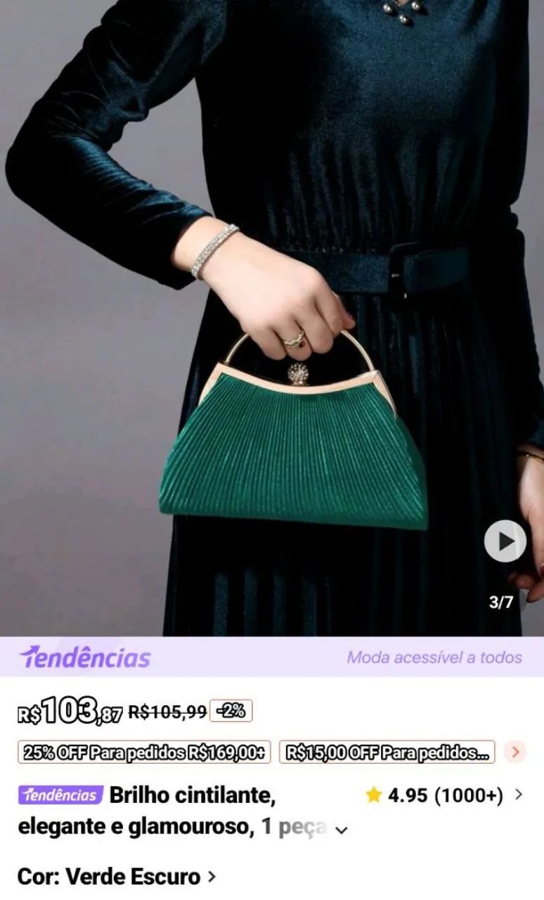 Bolsa verde esmeralda nova  - Foto 2