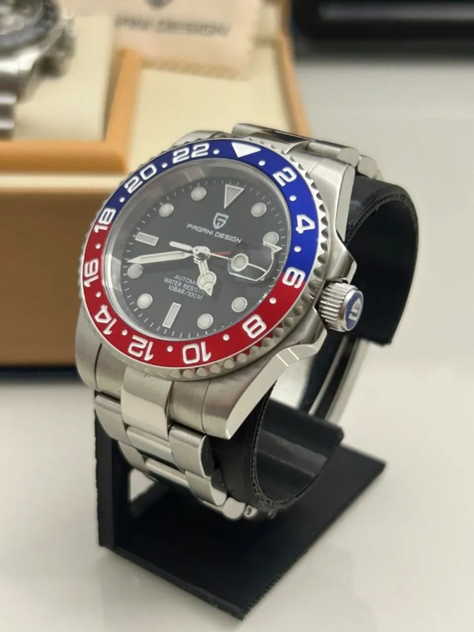 Relógio Pagani Pepsi Automático GMT - Aço Inox | 10ATM - Foto 2