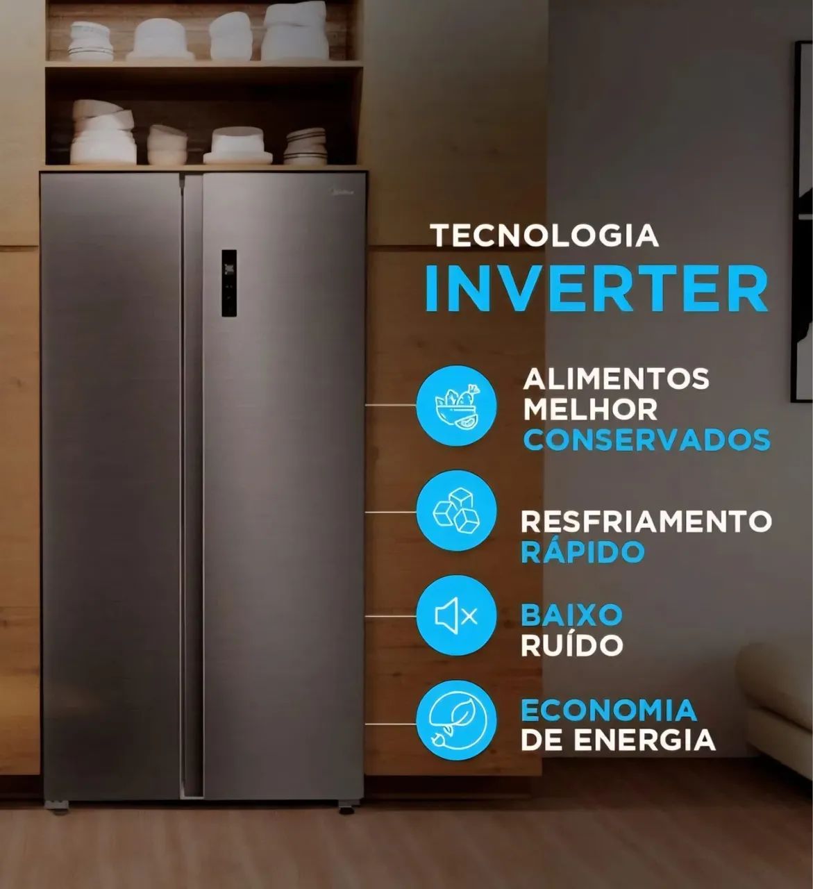 Geladeira Midea Side By Side - Foto 4