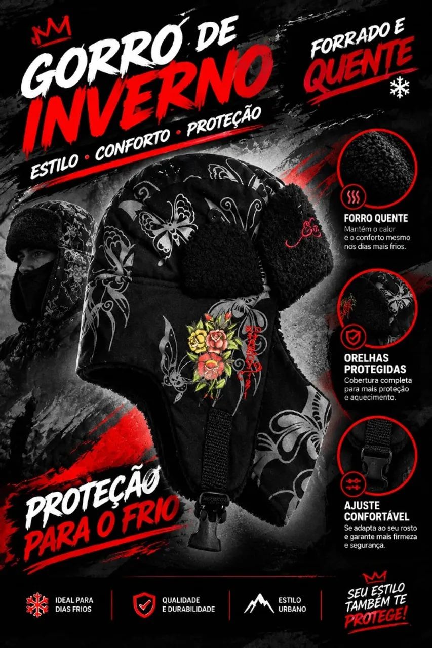 2 GORROs DE INVERNO  ED HARDY