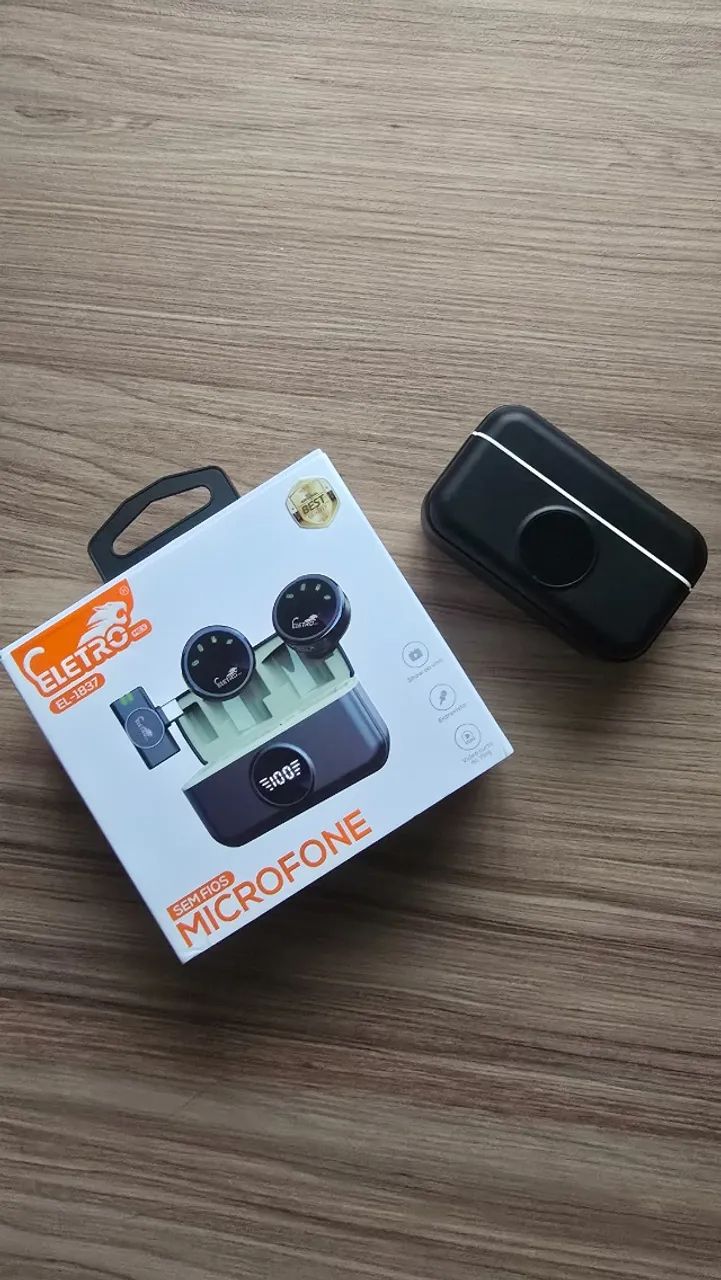 Microfone Lapela Sem Fio Eletro Mex El-1837 - Usb C Cor Preto - Foto 2