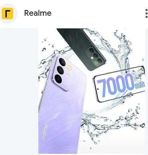 Celular realme C85 filma embaixo d'água 