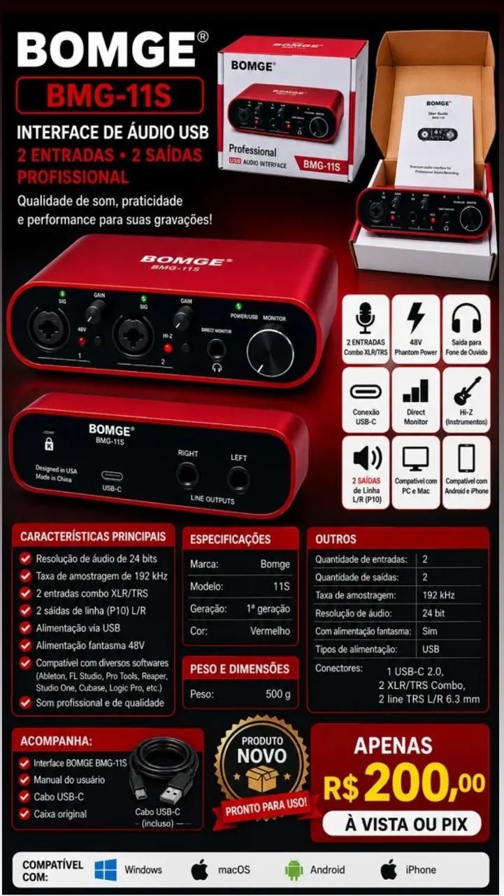 Interface de audio Bomge BMG-11S