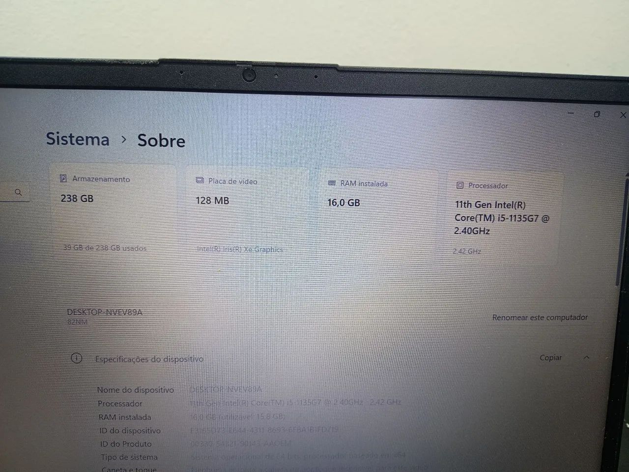 Lenovo V14, 14 Polegadas , i5-11th, 16Gb, SSD NvME 256Gb, WINDOWS 11 PRO Original  - Foto 3