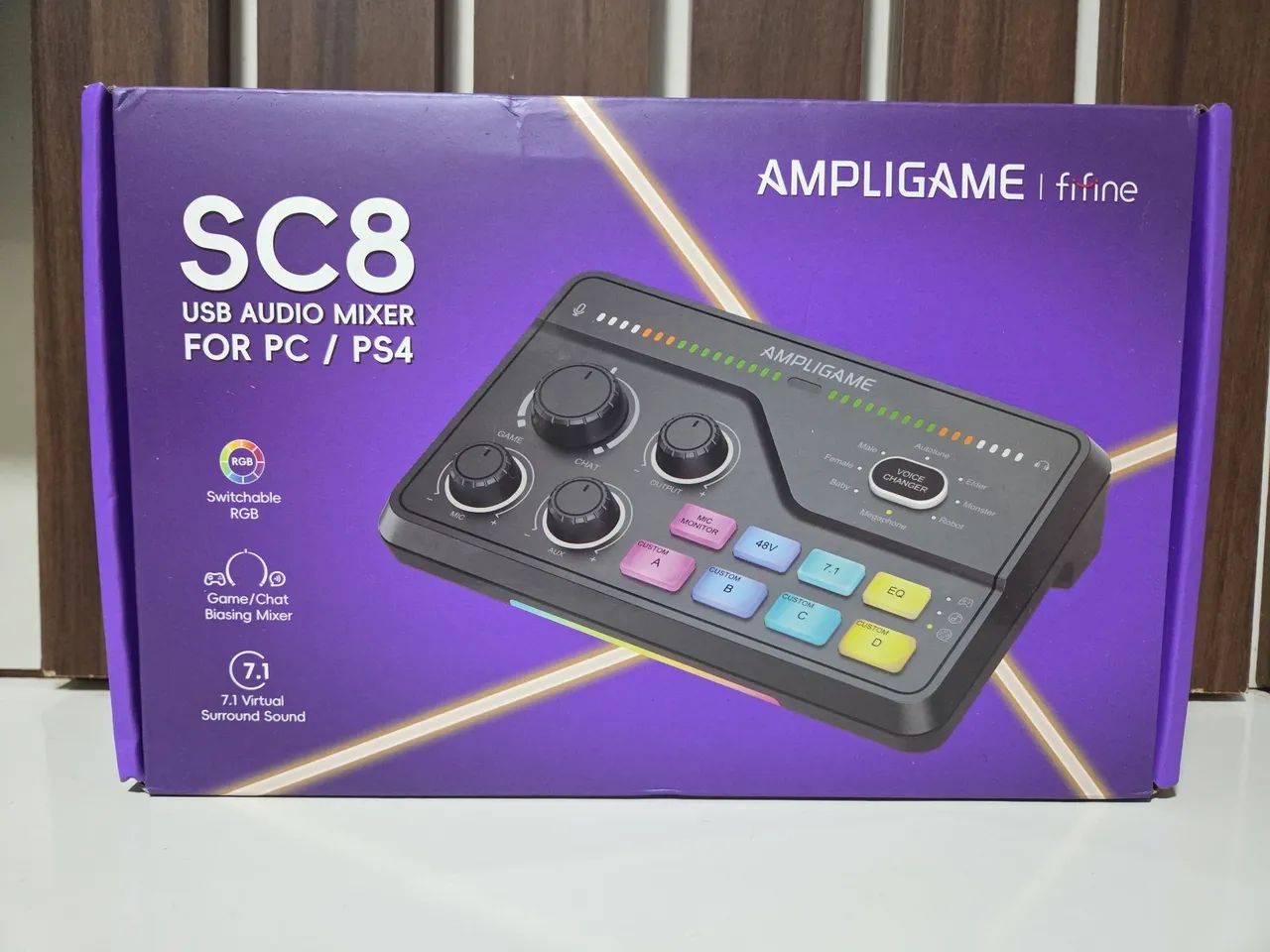 Mesa de Som USB Fifine Ampligame SC8 para PC e PS4 Nova