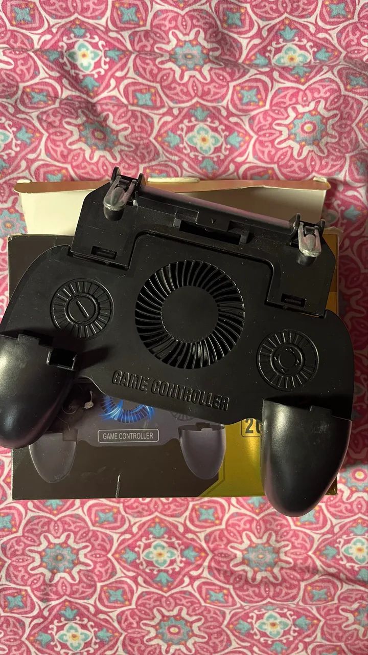 Controle com gatilho e cooler para celular