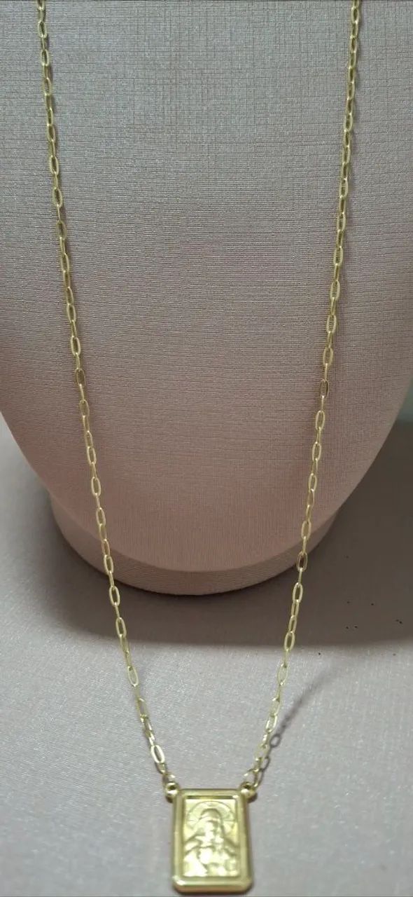 Escapulario masculino ouro 18k - Foto 5