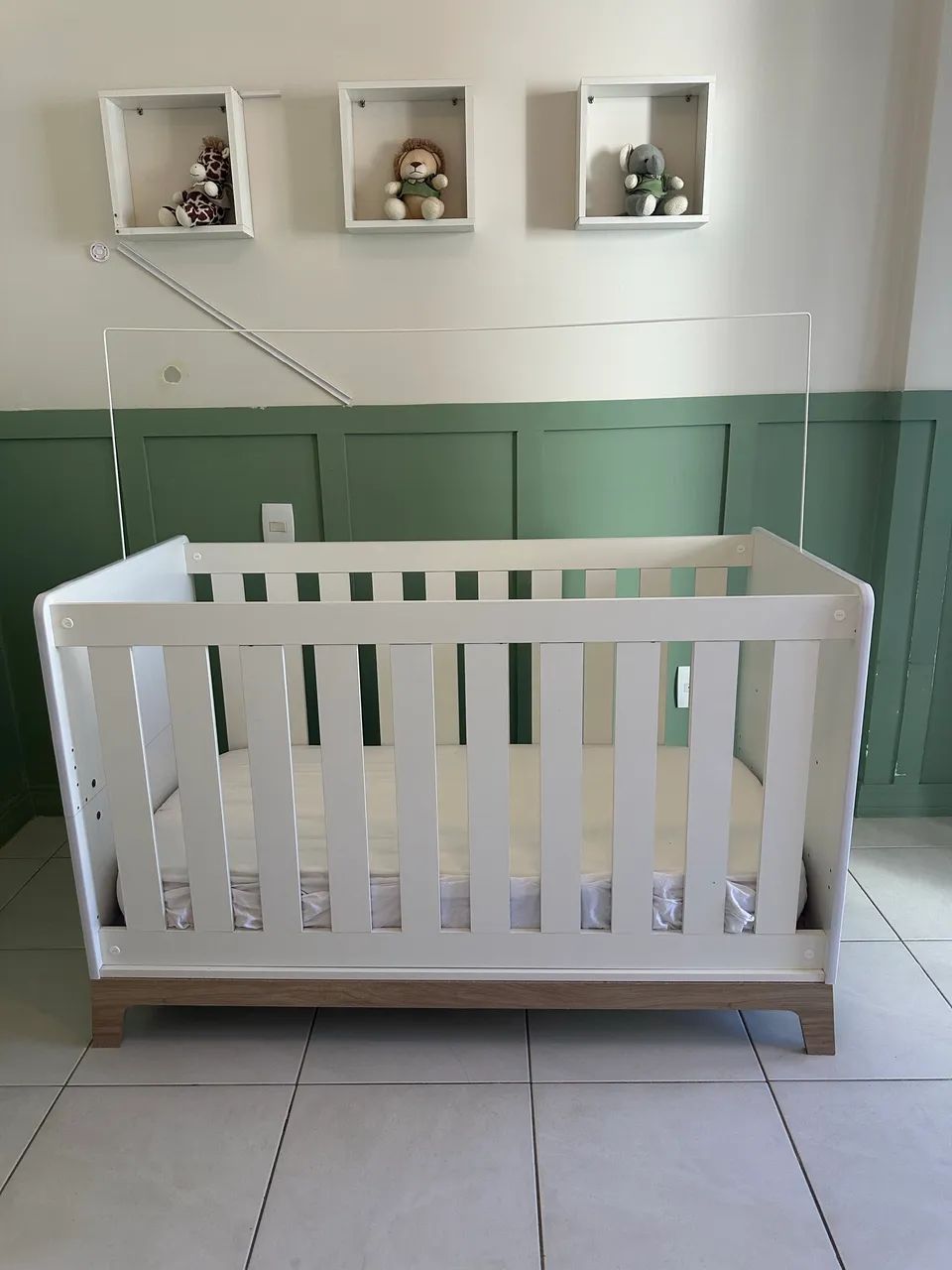 Berço Retrô Branco + Colchão