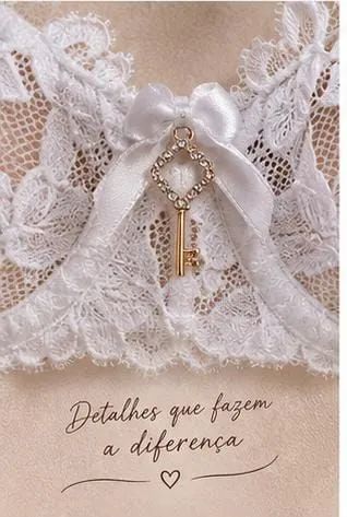 Conjunto Maitê de Renda Floral Branco | Sem Bojo, Com Aro e Detalhe Exclusivo - Foto 4