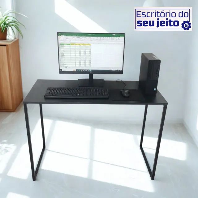 Escrivaninha 1m NOVA Mesa de Escritório Industrial Multiuso para Notebook Computador Birô - Foto 2
