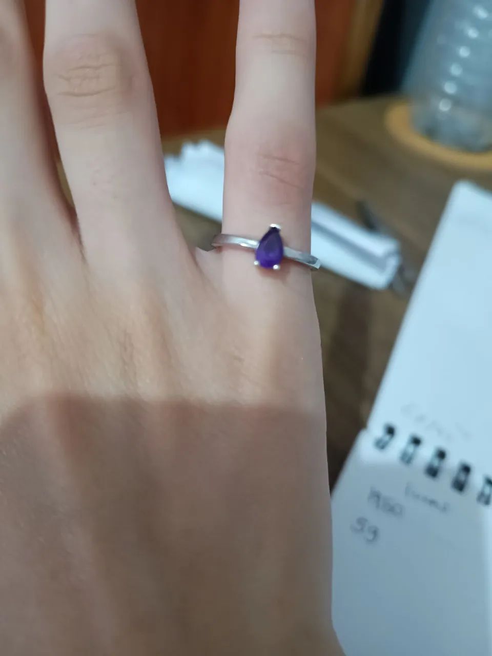 Anel Vivara Gota em prata 925 com Ametista  - Foto 2
