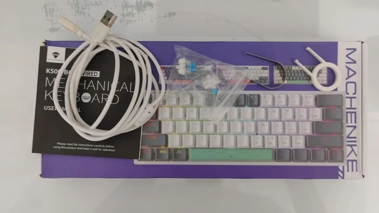 teclado mecânico machenike k500 layout 60%. switch azul  - Foto 3