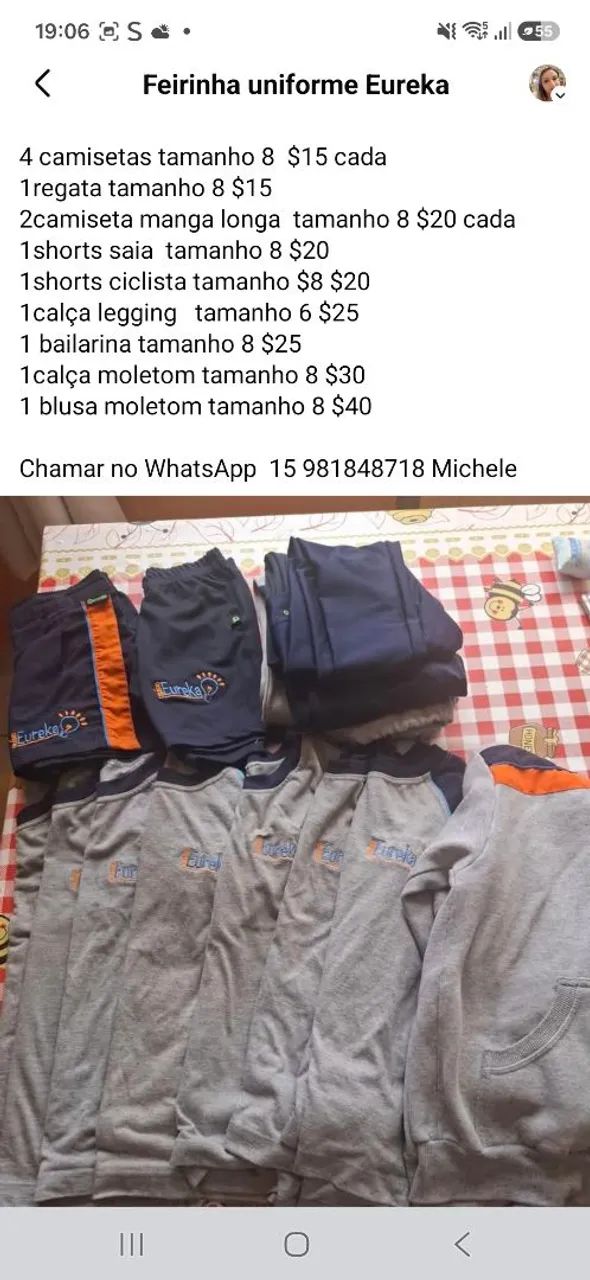 Uniforme colégio Eureka