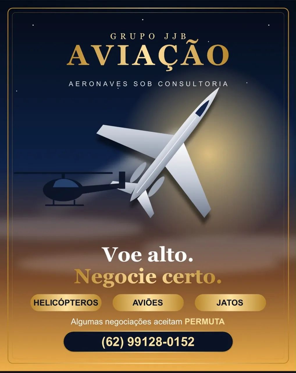 Jatos, Helicópteros e Aviões: Compra e Venda com Consultoria e Permuta 