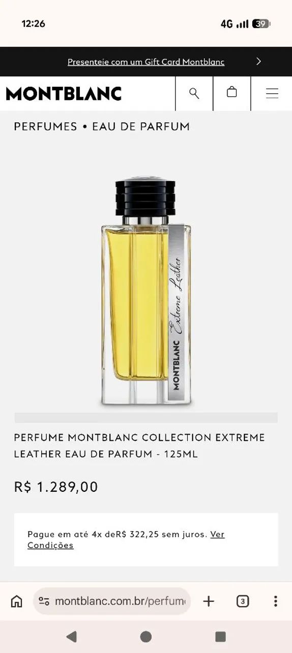 Perfume Montblanc Extreme Leather 125ml lacrado - Foto 4