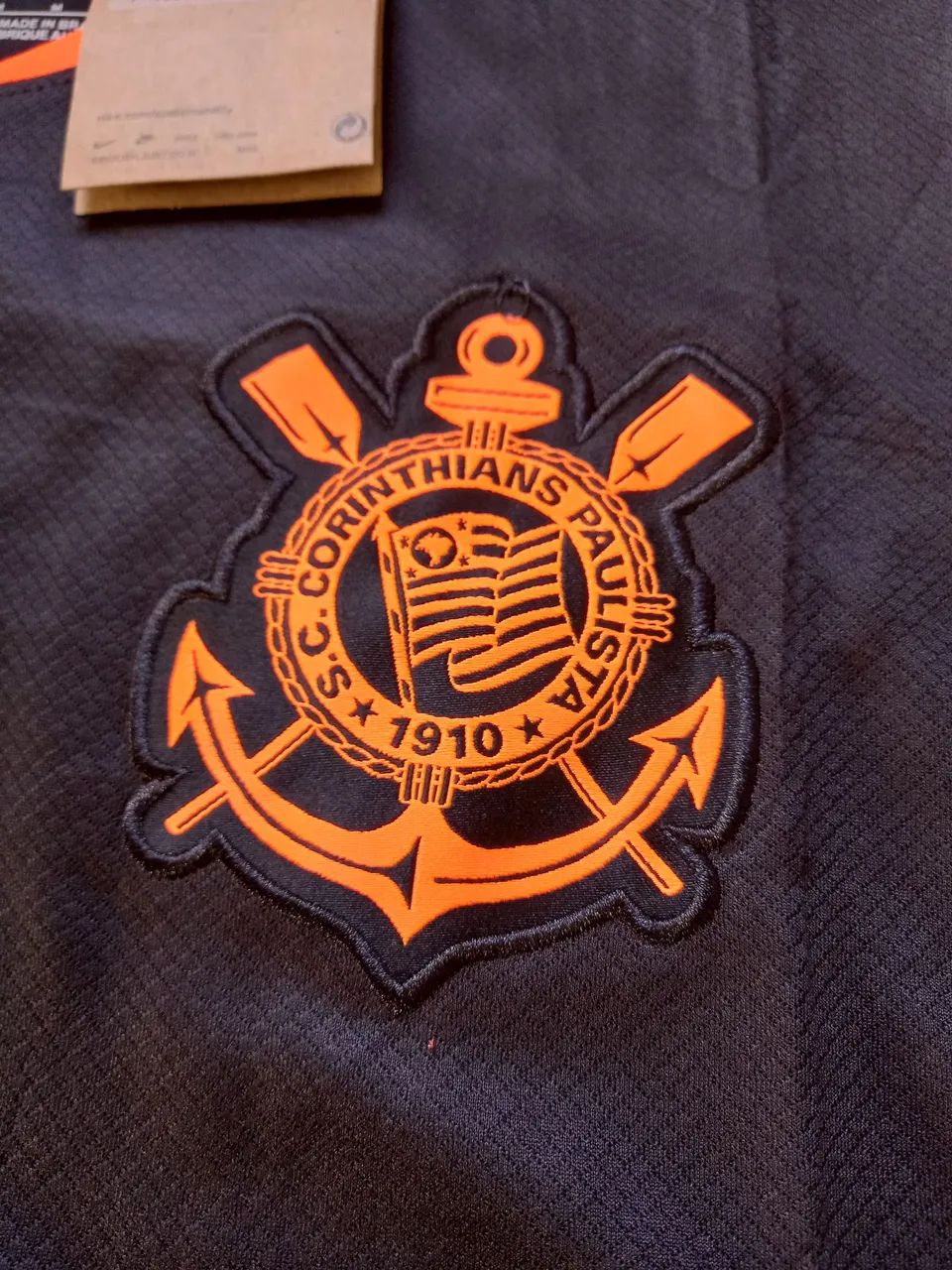  Camisa do corinthians III preta e laranja versão Torcedor  - Foto 4