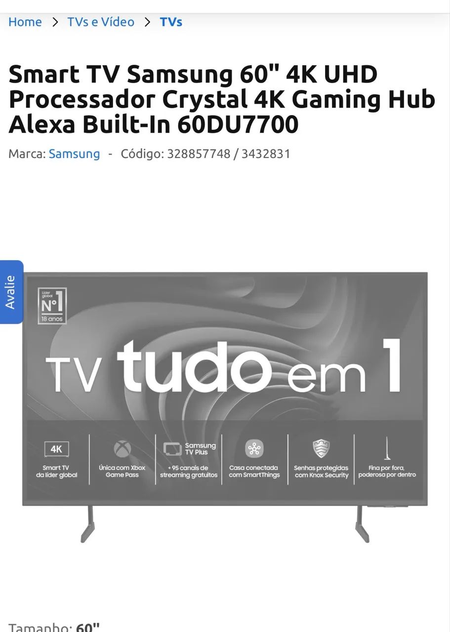SMART TV SAMSUNG 60? 4K UHD AVARIADA  - Foto 2