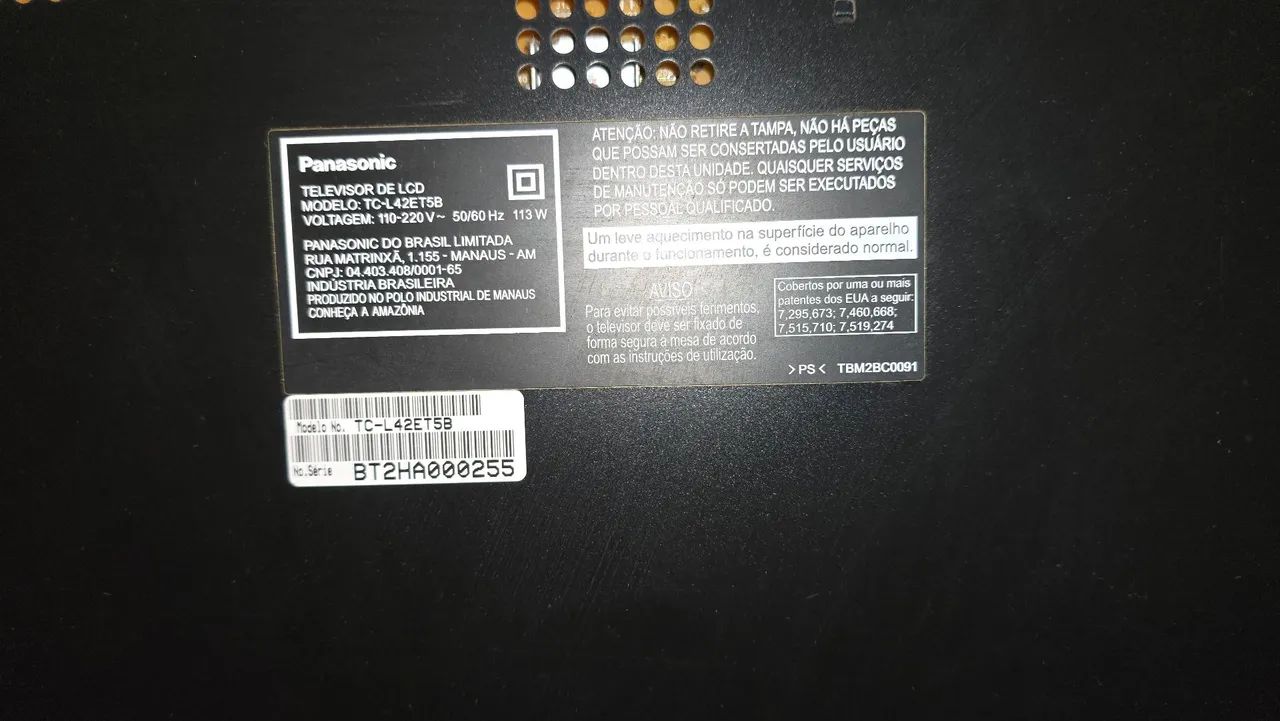Televisão 42pol  LCD Panasonic TC- L42ET5B com defeito - Foto 3