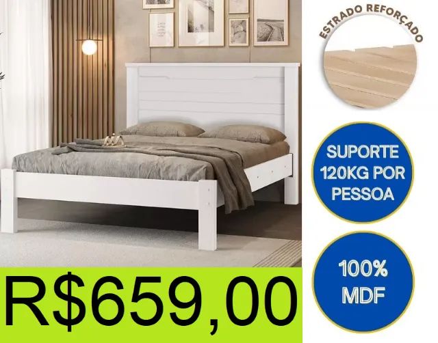 cama- casal - 100% MDF - compre hoje e receba em até 72 horas