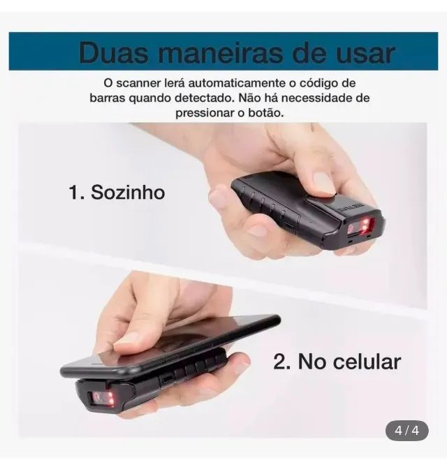 Leitor Código De Barras Scanner Qr Code 2D Bolso Netum E800 - Foto 3