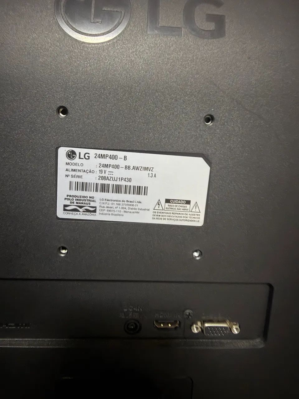 Monitor 23.8 Full Hd Ips Amd Freesync 24mp400 Preto LG - Foto 4
