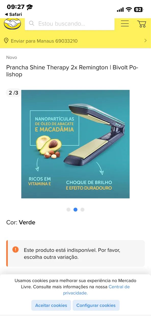 Prancha para cabelos 