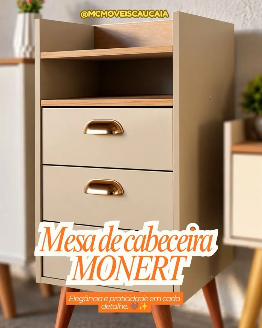 Móvel mesa de cabeceira Monert