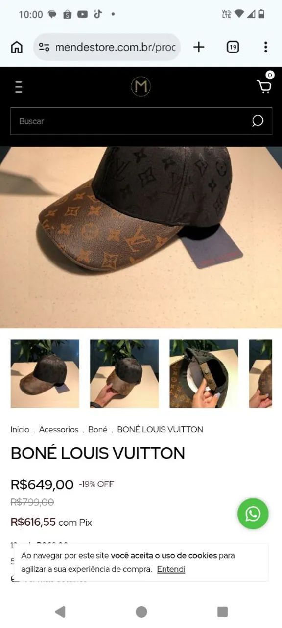 Chapéu em bom estado da marca Louis Vuitton 