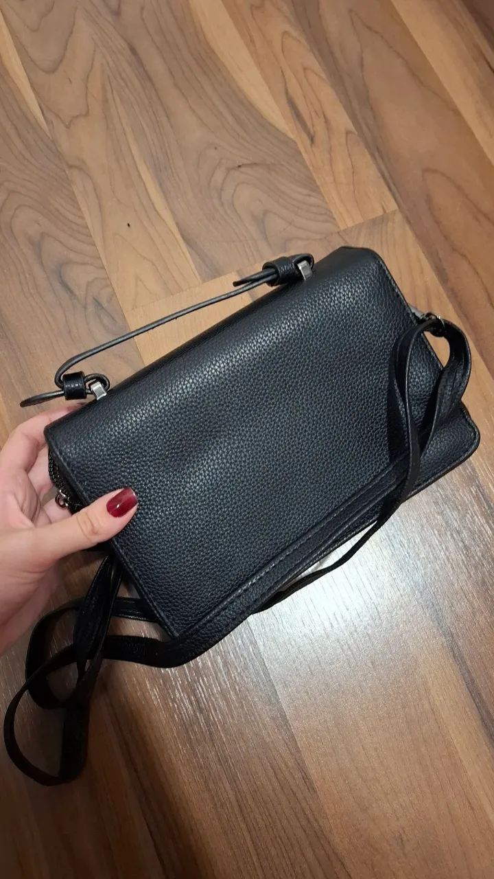 Bolsa de corino preta  - Foto 3