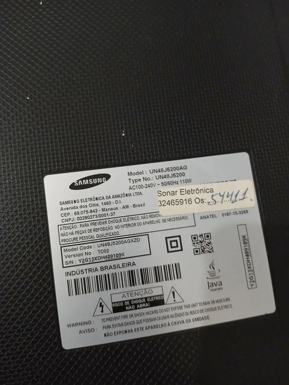 TV SAMSUNG 43 QUEBRADA