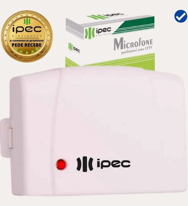 Microfone profissional para DVR de CFTV, capta som a até 30 metros - Foto 4