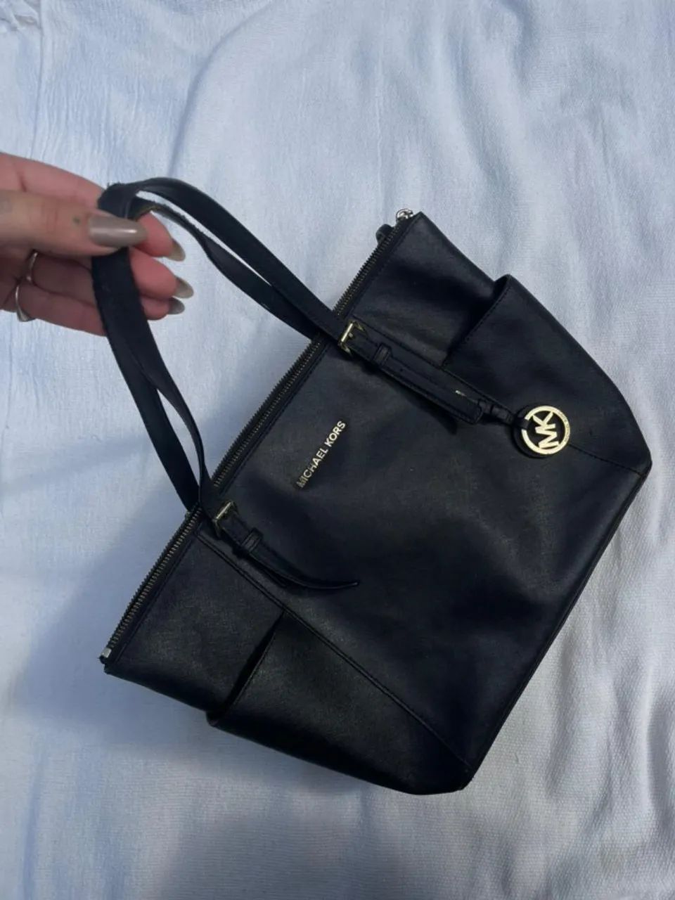 bolsa Michael Kors Tote Jet Set Grande De Couro- original - Foto 2