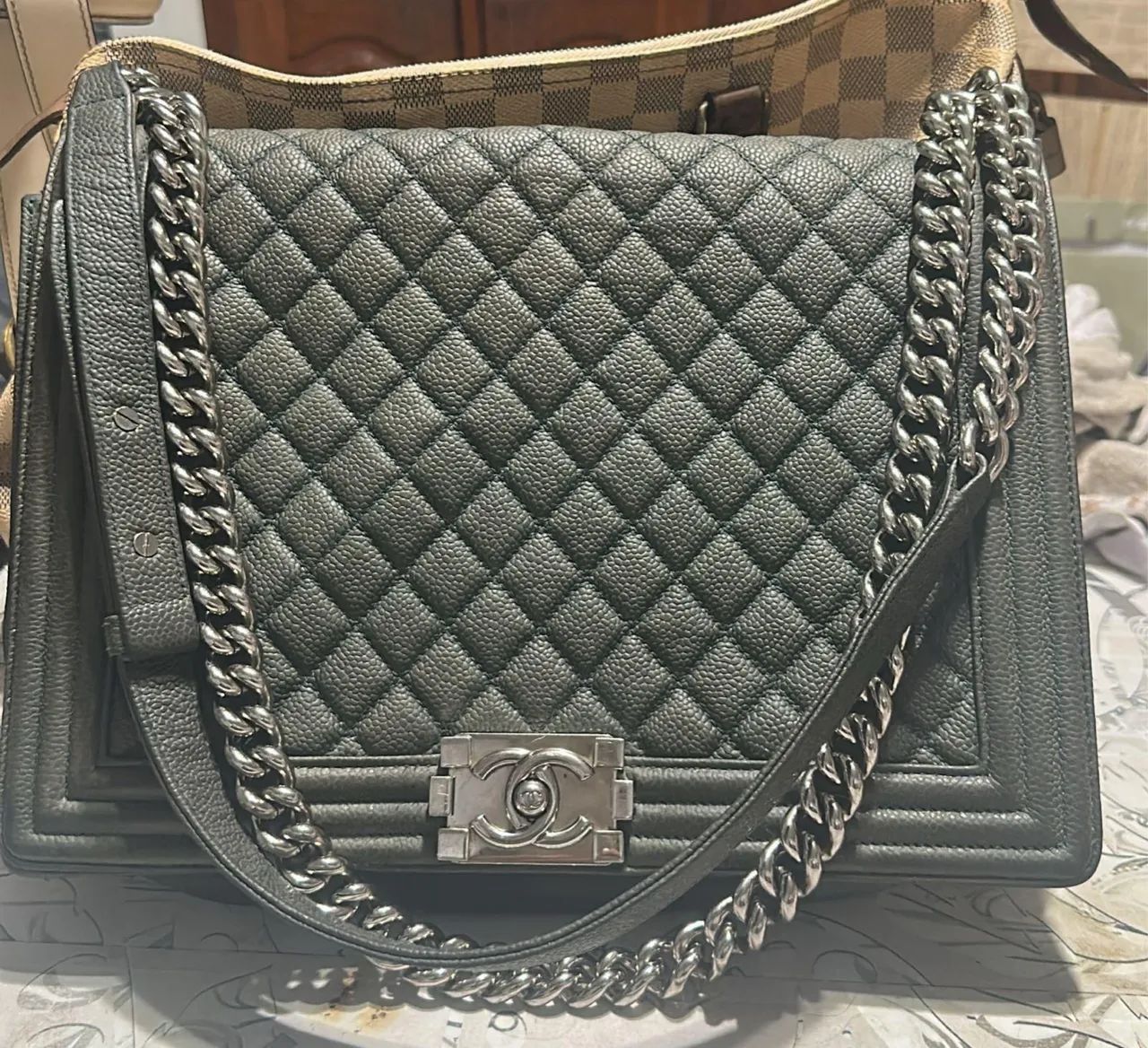 Bolsa Chanel original le boy jumbo 