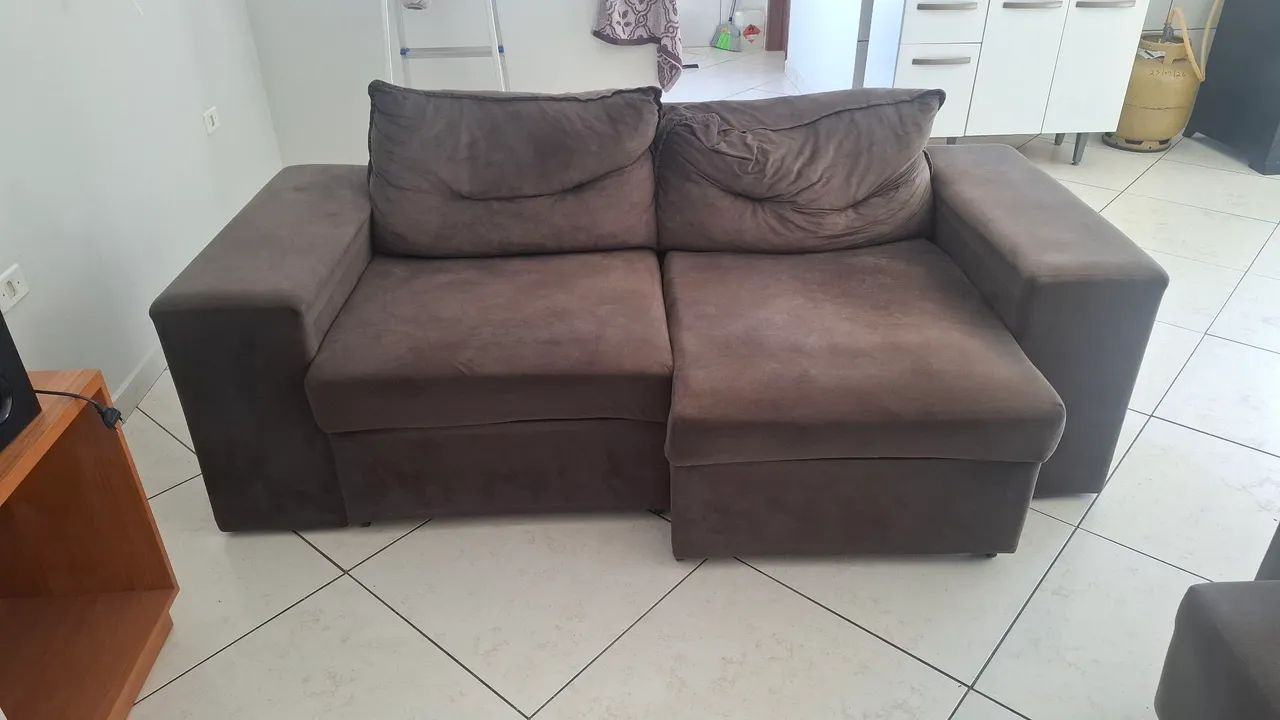 Sofa cinza 2 metros retrátil  - Foto 2