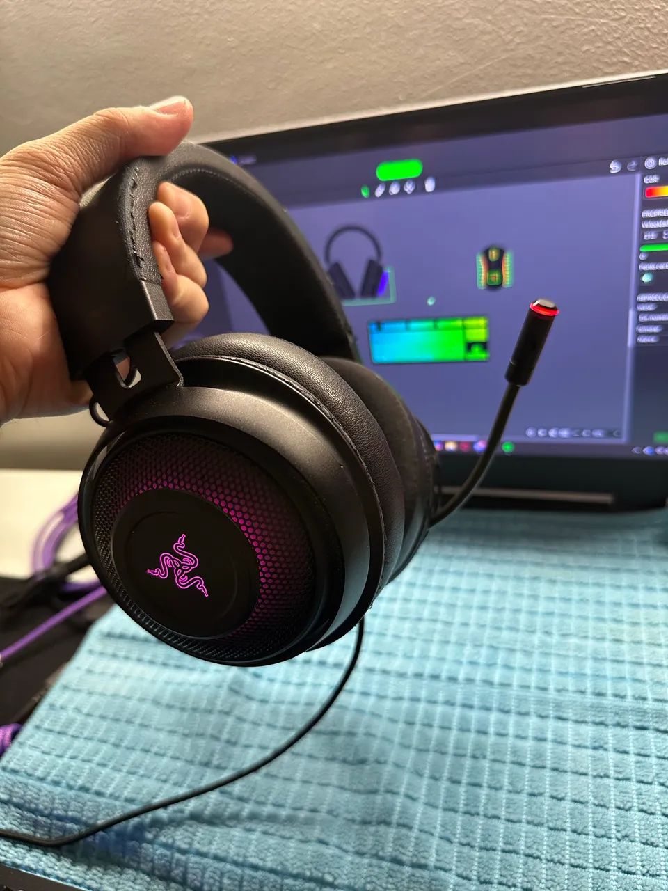 Setup Gamer Razer - Huntsman V2 TKL (Switch Purple), Mamba Elite, Kraken Ultimate - Foto 2