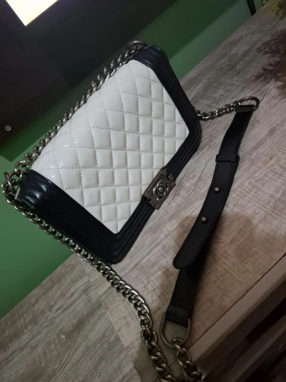 Bolsa estilo  chanel clássica matelassê bicolor - super elegante 