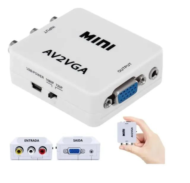 Mini Adaptador Rca Av Conversor P/ Hdmi - Foto 4