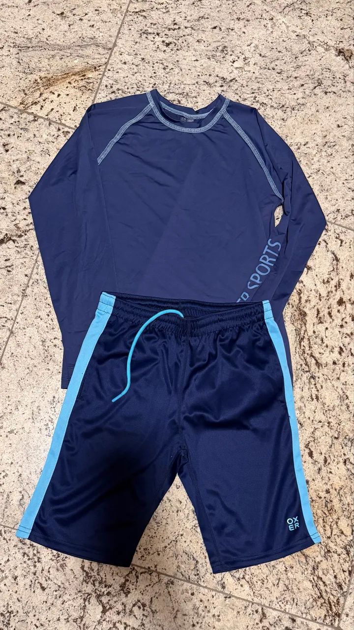 Conjunto Camisa UV e bermuda 12 anos 