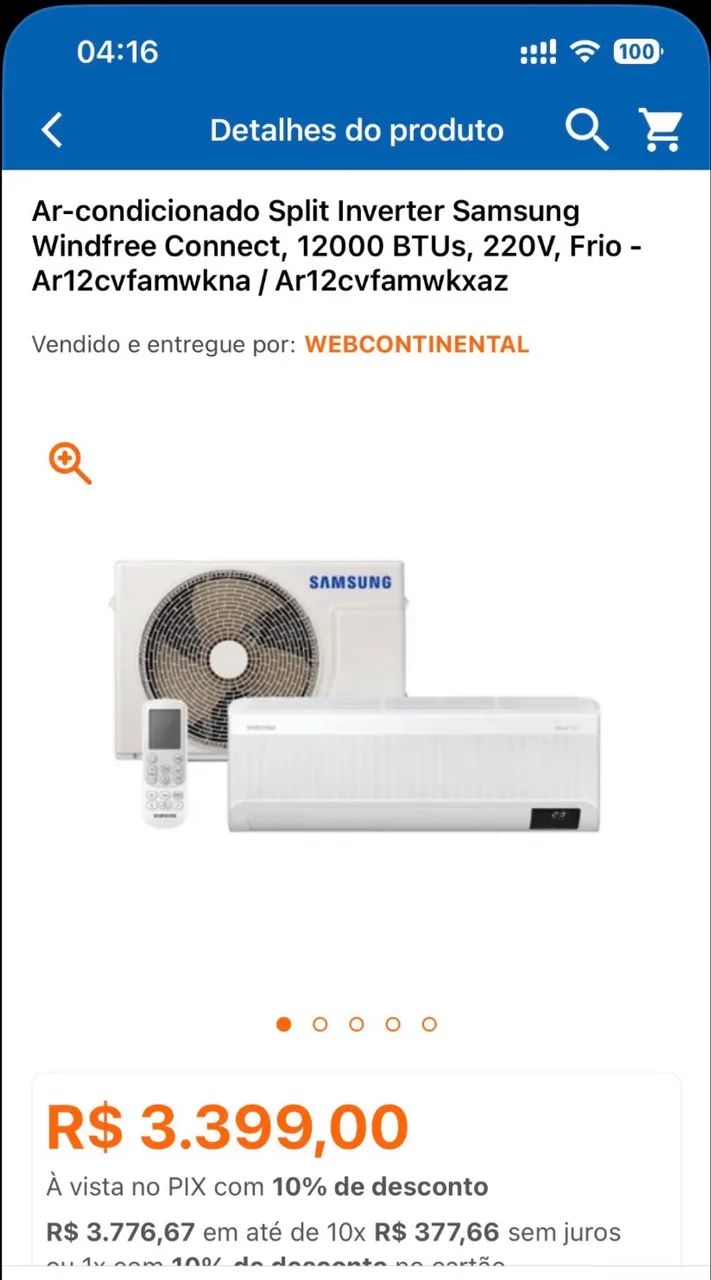 Ar condicionado Split 12000 BTUS Samsung Windfree - Foto 4