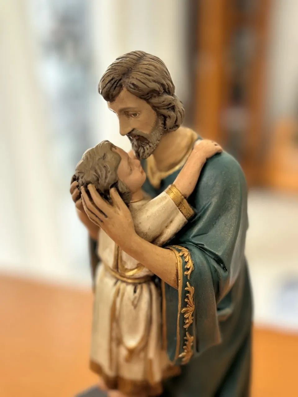 Imagem de São José com Jesus - pintada à mão  - Foto 5