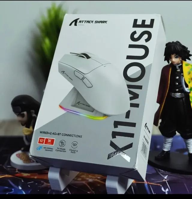 MOUSE GAMER ATTACK SHARK X11 WIRELESS COM DOCK DE CARREGAMENTO RGB - 22000 DPI  - Foto 4
