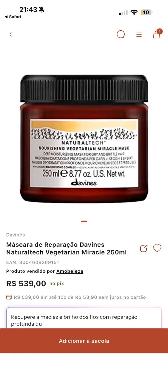 Shampoo e máscara capilar davines  - Foto 2
