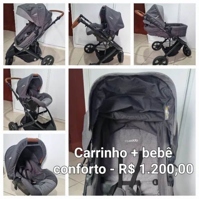 Carrinho de bebê + bebê conforto Kiddo