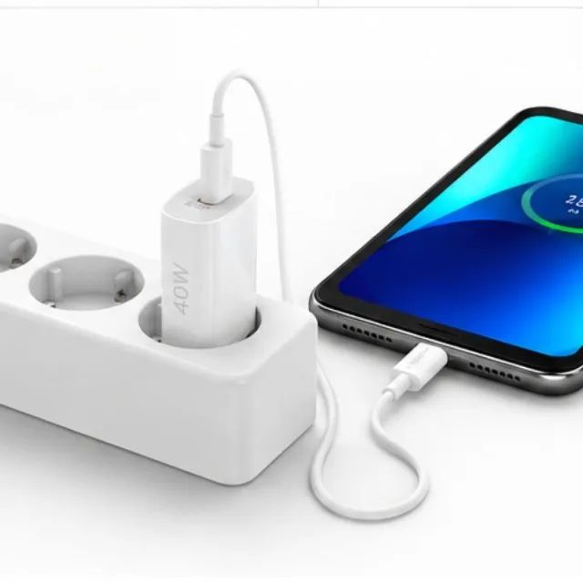 Carregador turbo 40w com cabo Usb tipo C - Foto 2