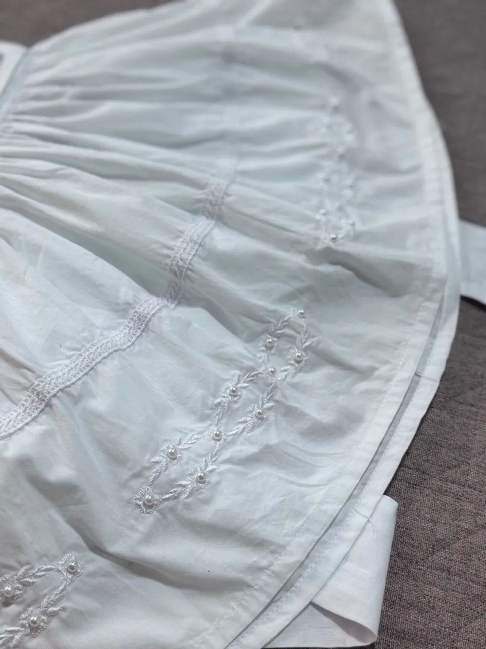 Vestido branco bordado, ideal para batizado. - Foto 6