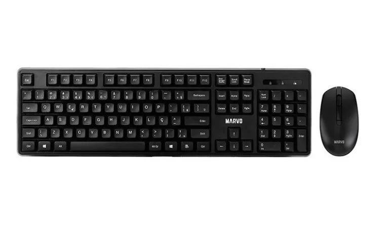 Kit Teclado e Mouse Marvo WS005, ABNT2, 1600PI, Wireless, Preto, WS005-BK-PT - Foto 2